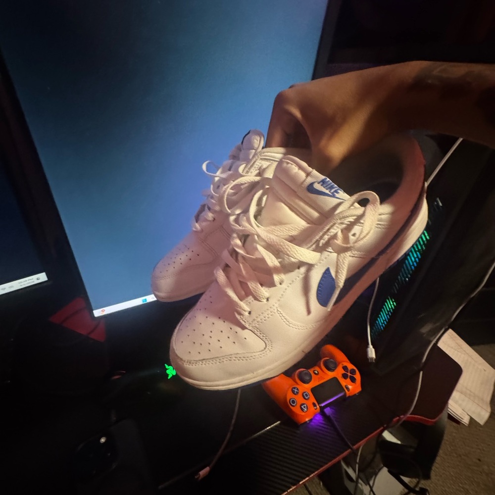 Nike White and Blue Athletic Shoes